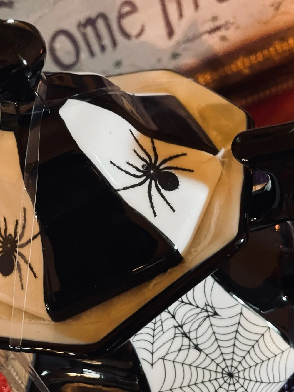 GRACE TEAWARE NWT Halloween Spider And Web Fine Porcelain Gothic Witchy Teapot